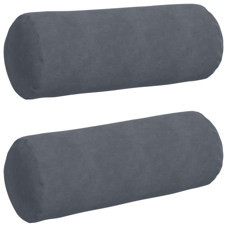 VidaXL traversins 2 pièces tissu corde gris foncé ø 25 x 70 cm