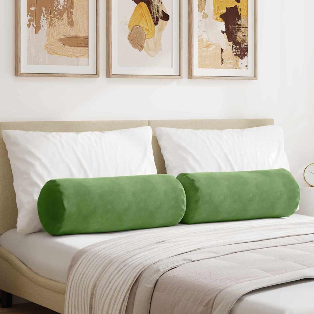 VidaXL traversins 2 pièces tissu corde vert clair ø 25 x 70 cm