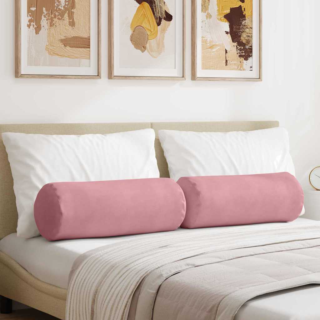 VidaXL traversins 2 pièces rose ø 25 x 70 cm tissu corde