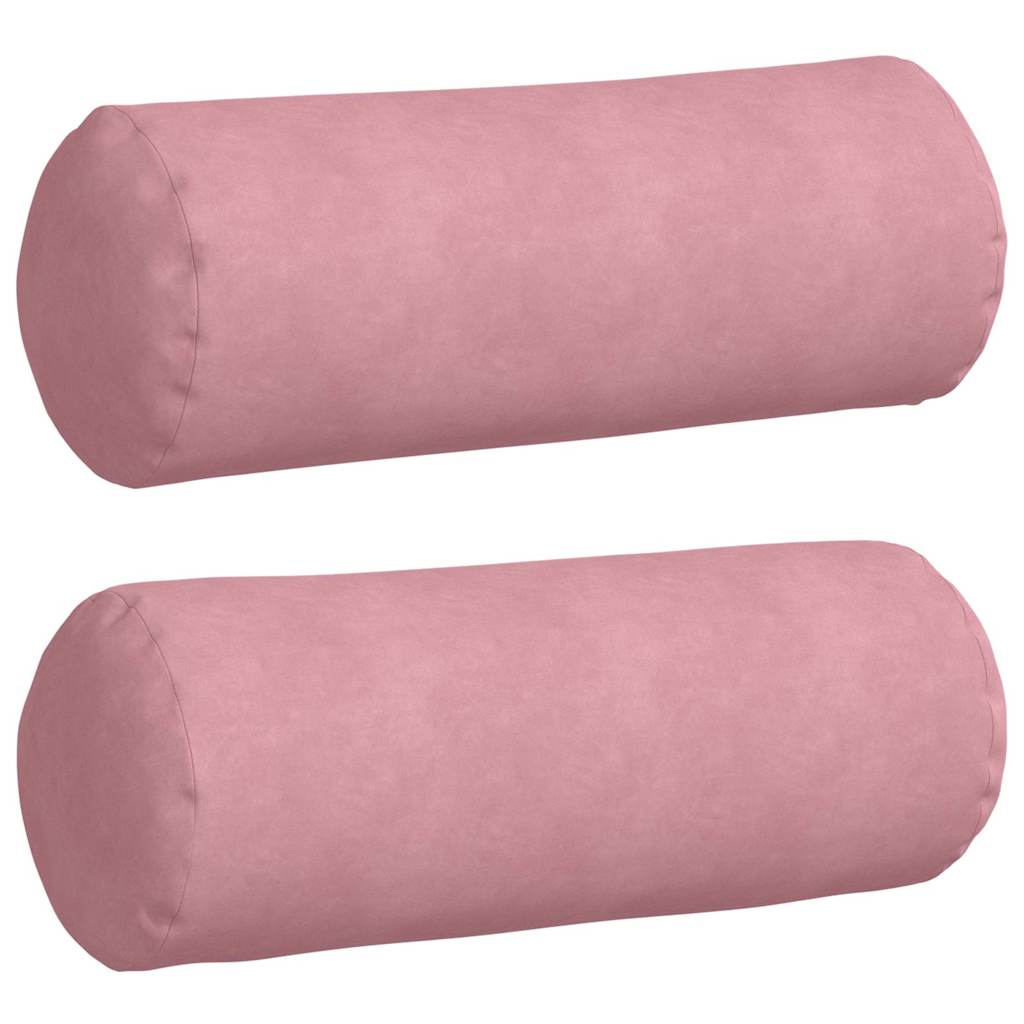 VidaXL traversins 2 pièces rose ø 25 x 70 cm tissu corde