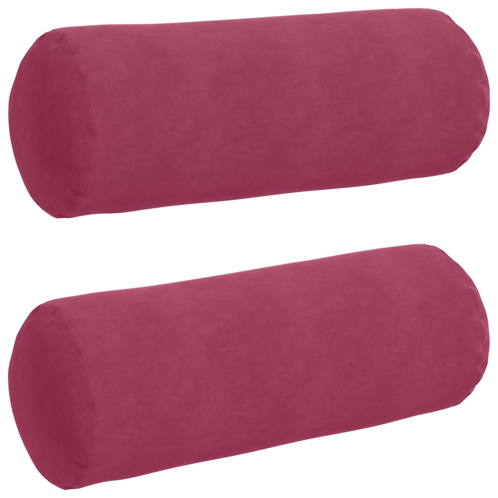 VidaXL traversins 2 pièces rouge vin ø 25 x 70 cm tissu corde