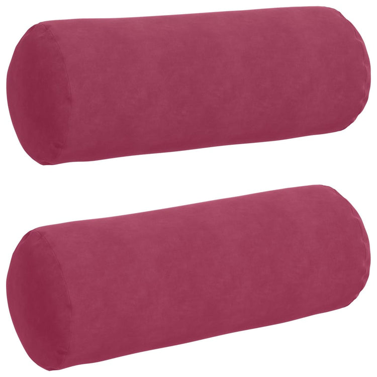 VidaXL traversins 2 pièces rouge vin ø 25 x 70 cm tissu corde