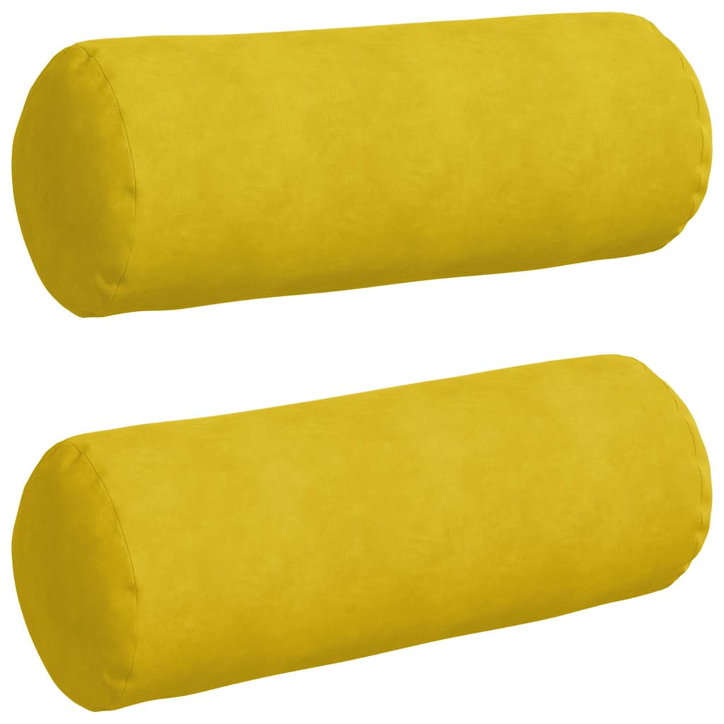 VidaXL traversins 2 pièces jaune ø 25 x 70 cm tissu corde
