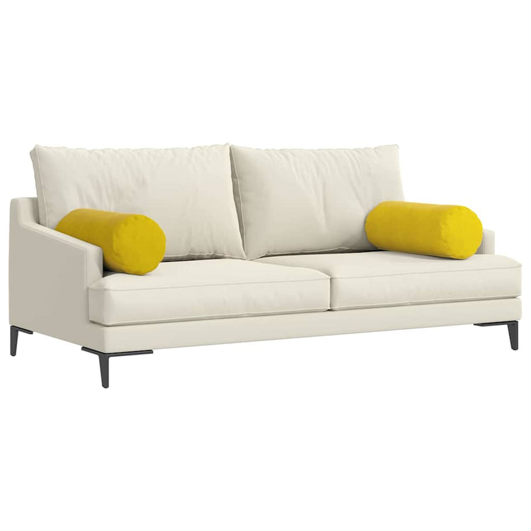 VidaXL traversins 2 pièces jaune ø 25 x 70 cm tissu corde