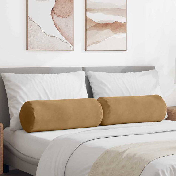 VidaXL traversins 2 pièces marron ø 25 x 70 cm tissu corde