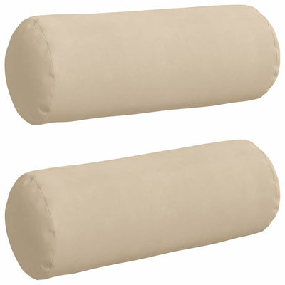 VidaXL traversins 2 pièces crème ø 25 x 70 cm tissu microfibre