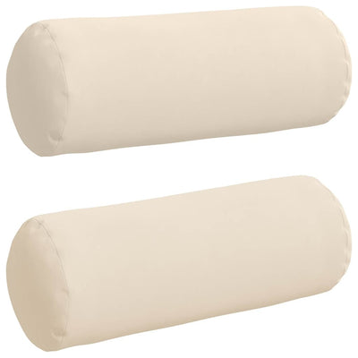 VidaXL traversins 2 pièces beige ø 25 x 70 cm tissu microfibre