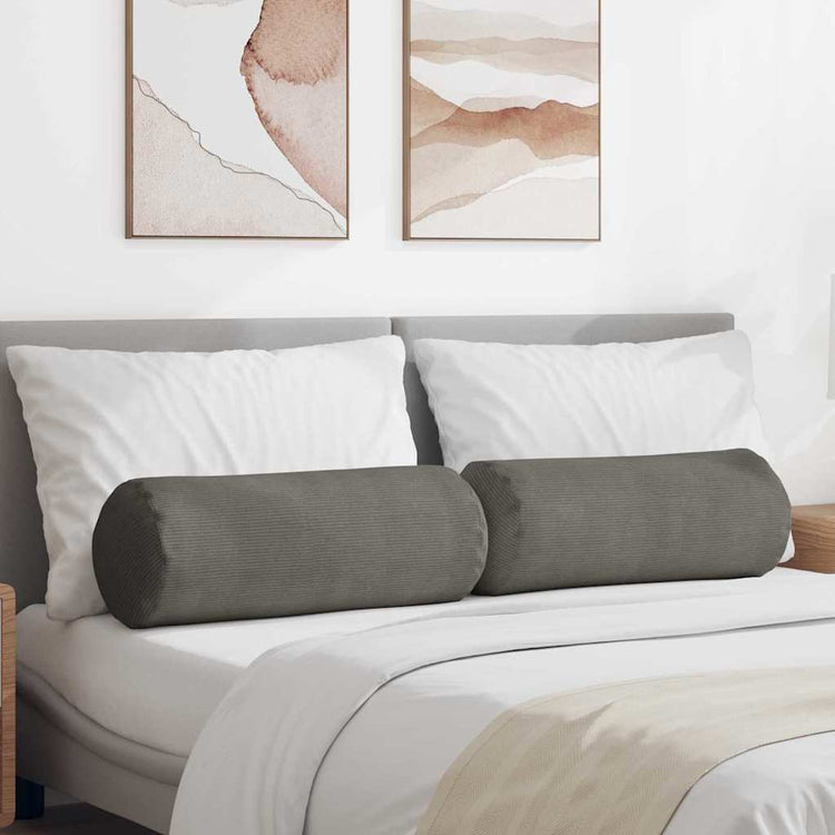 VidaXL traversins 2 pièces gris clair ø 25 x 70 cm tissu corde