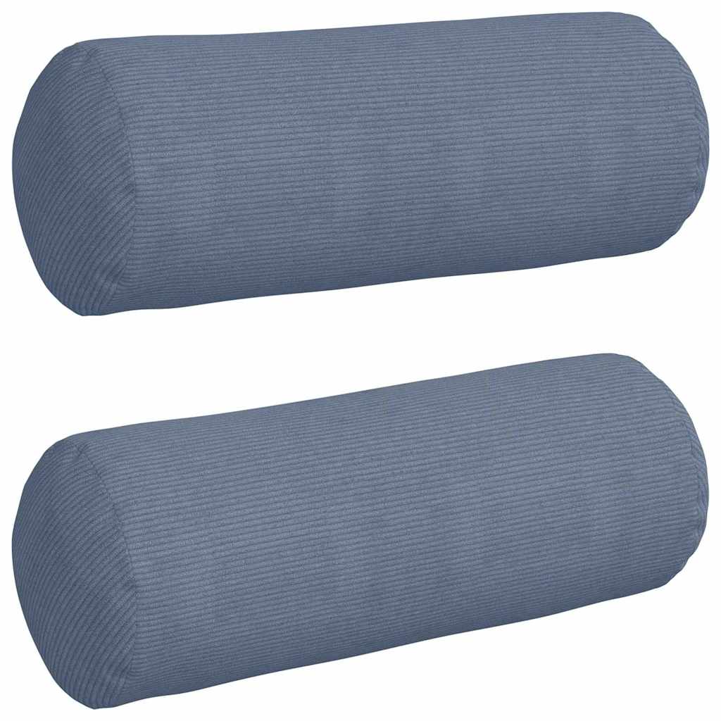 Vidaxx traversins 2 pièces bleu ø 25 x 70 cm tissu corde