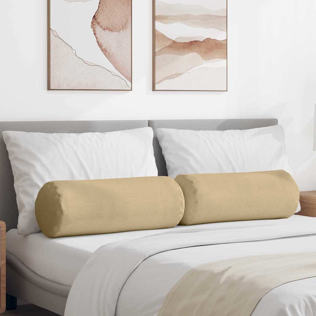 VidaXL traversins 2 pièces gris vert ø 25 x 70 cm tissu corde