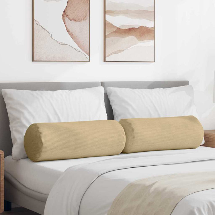 VidaXL traversins 2 pièces gris vert ø 25 x 70 cm tissu corde
