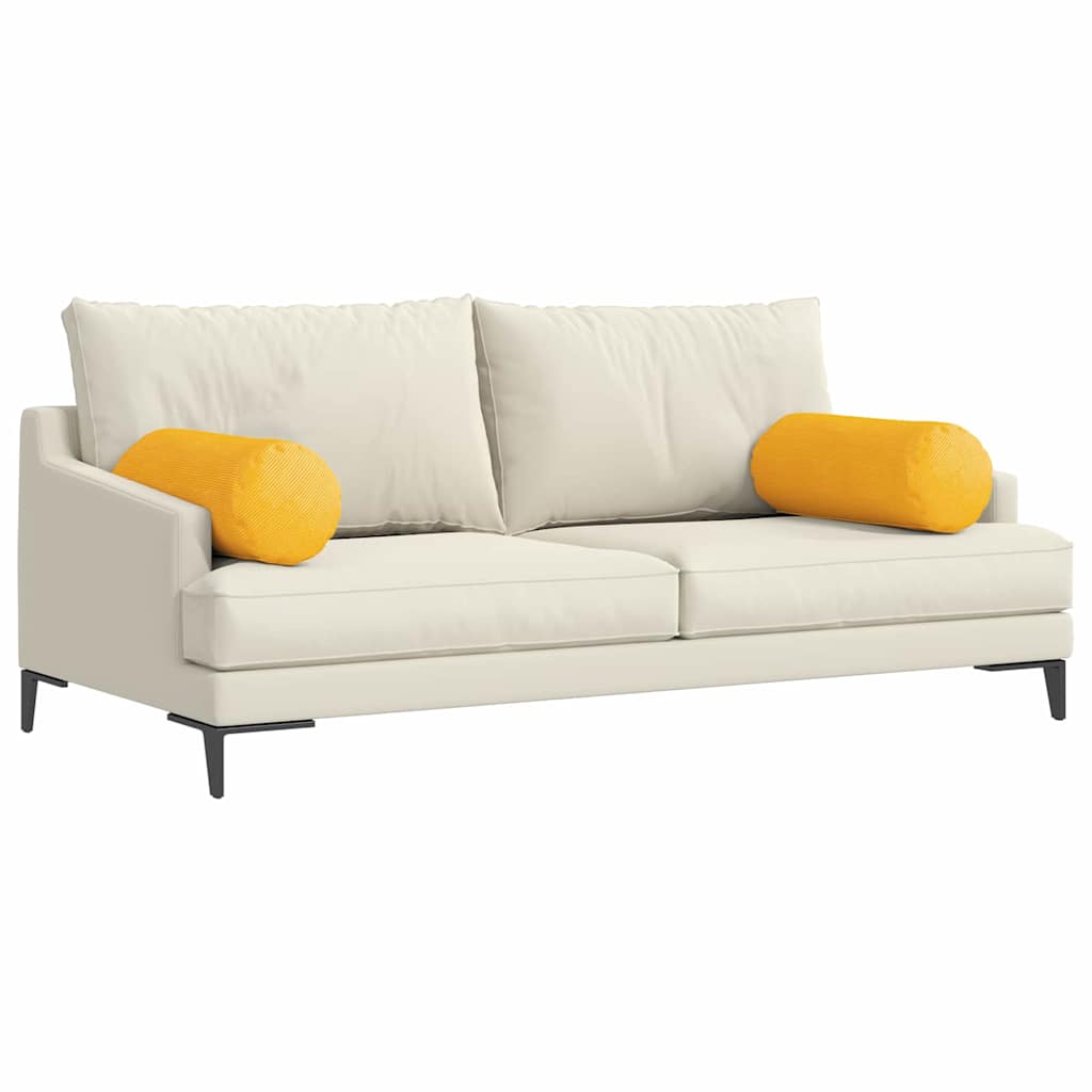 VidaXL traversins 2 pièces jaune clair ø 25 x 70 cm tissu corde