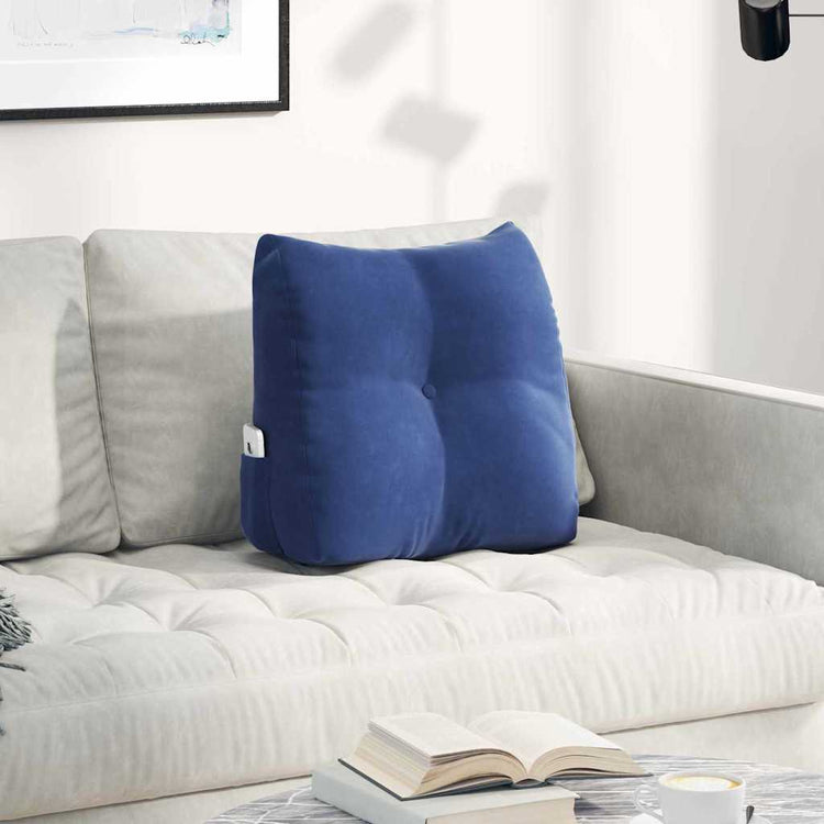 Vidaxx coussin de dossier police bleu 45 x 24 x 50 cm velours