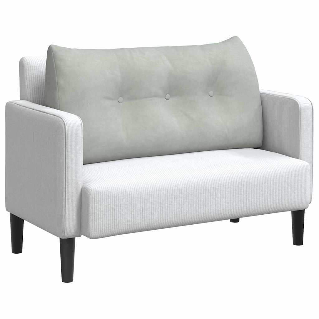 Vidaxx coussin de dossier gris clair 100 x 24 x 50 cm velours