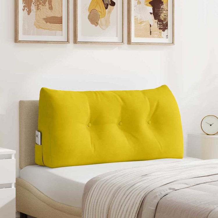 Vidaxx coussin de dossier jaune 100 x 24 x 50 cm velours