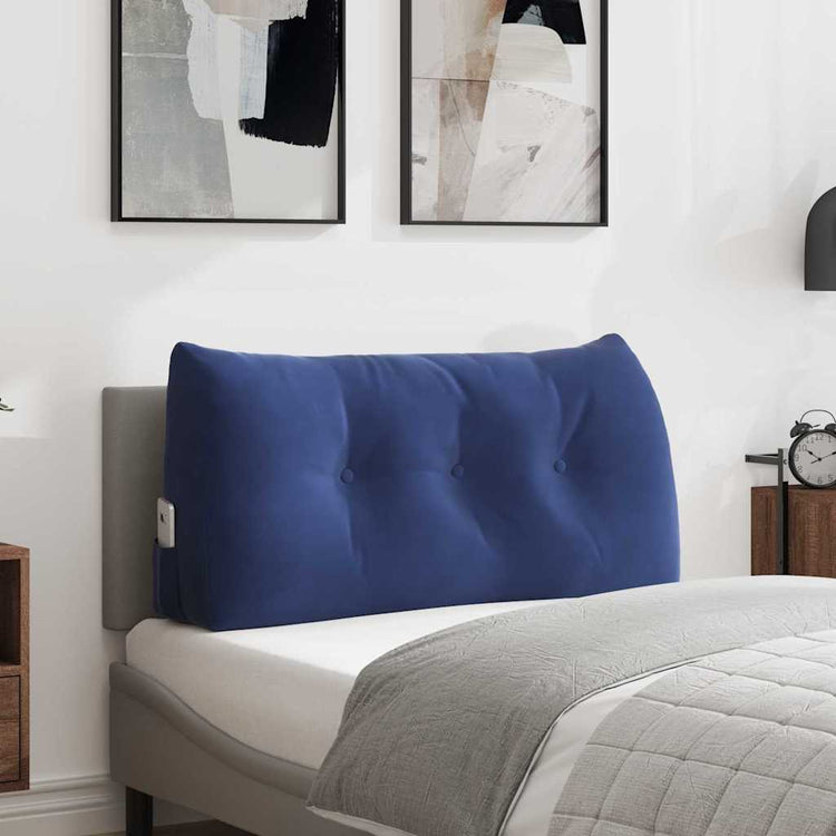 Vidaxx coussin de dossier police bleu 100 x 24 x 50 cm velours