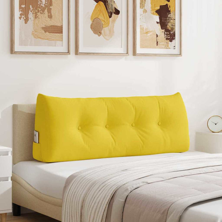 Vidaxx coussin de dossier jaune clair 120 x 24 x 50 cm tissu