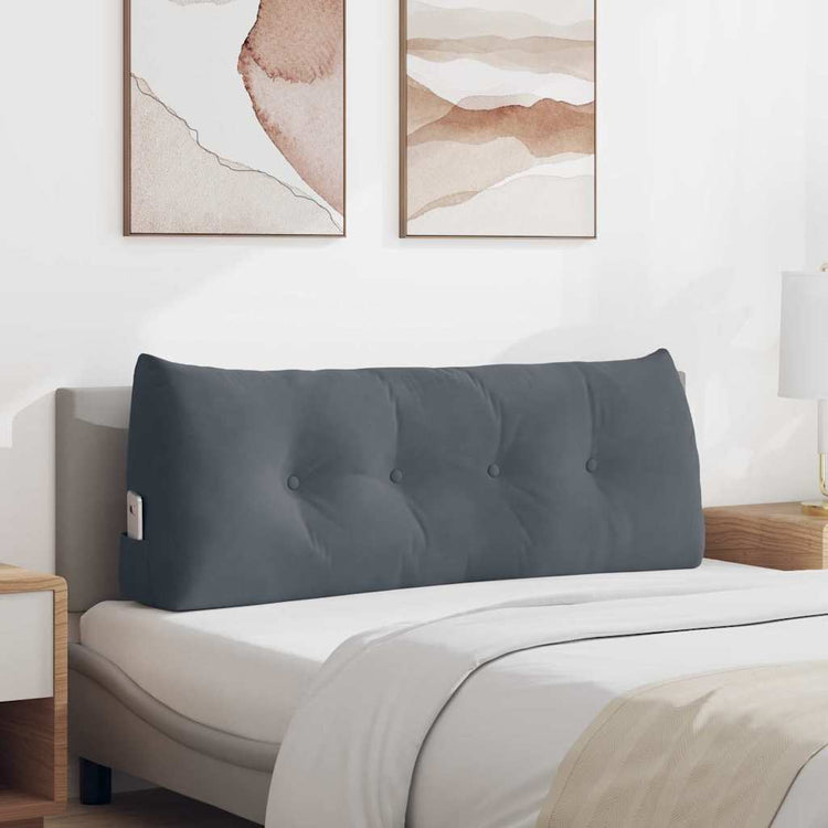 Vidaxx coussin de dossier gris foncé 120 x 24 x 50 cm velours