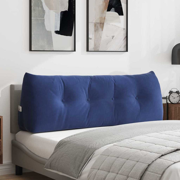 Vidaxx coussin de dossier police bleu 140 x 24 x 50 cm velours