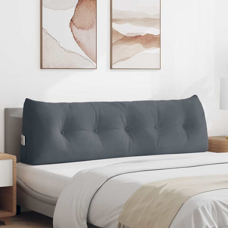 Vidaxx coussin de dossier gris foncé 160 x 24 x 50 cm velours