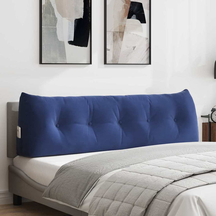 Vidaxx coussin de dossier police bleu 160 x 24 x 50 cm velours