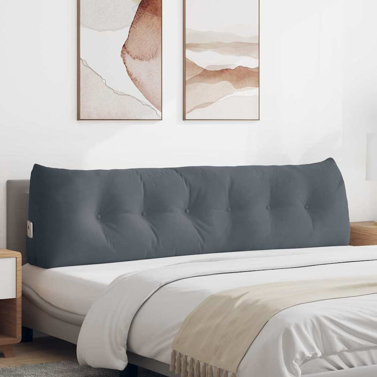Vidaxx coussin de dossier gris foncé 180 x 24 x 50 cm velours