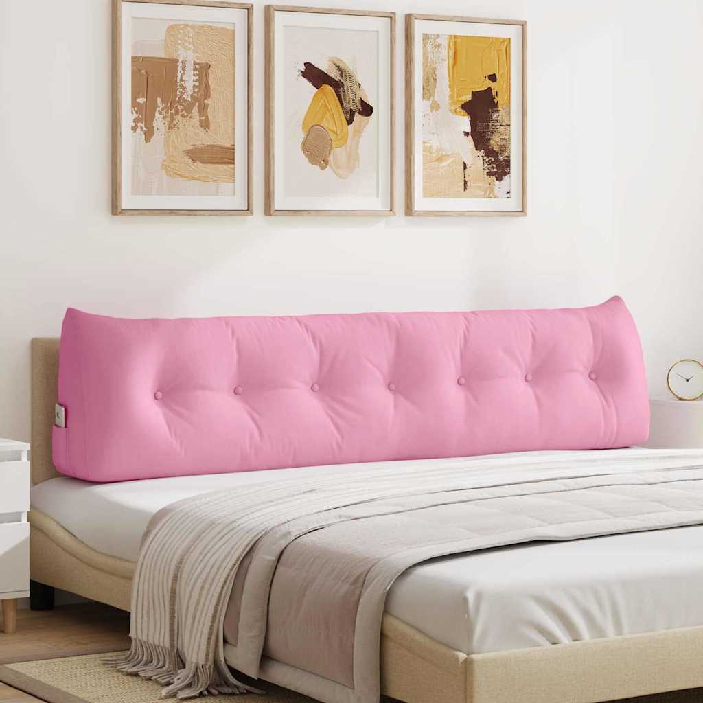 VidaXL coussin de dossier rose 200 x 24 x 50 cm tissu