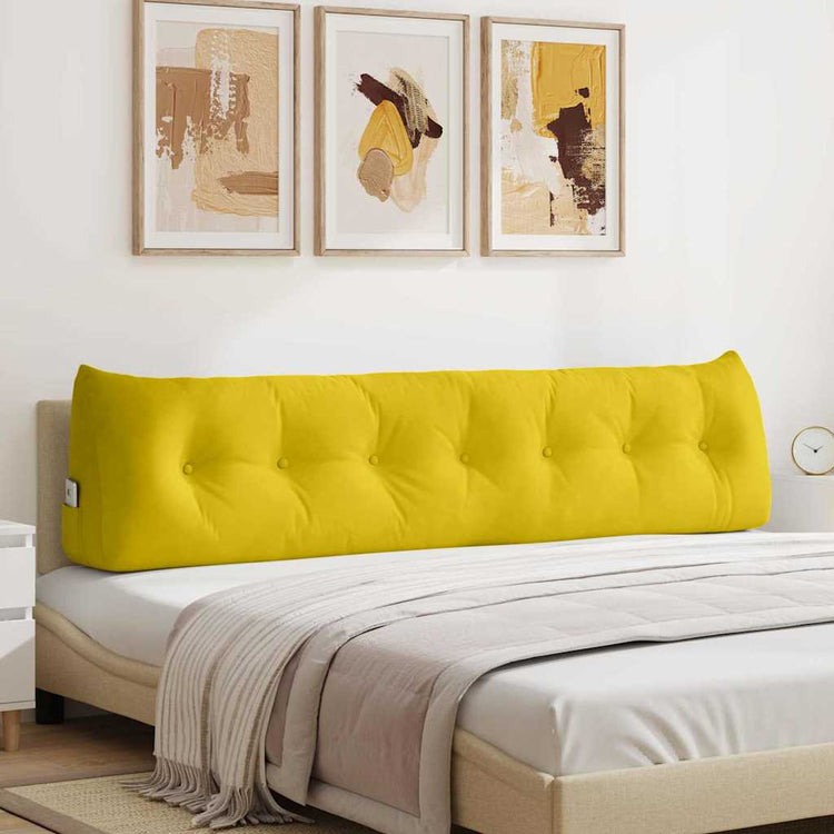Vidaxx coussin de dossier jaune 200 x 24 x 50 cm velours