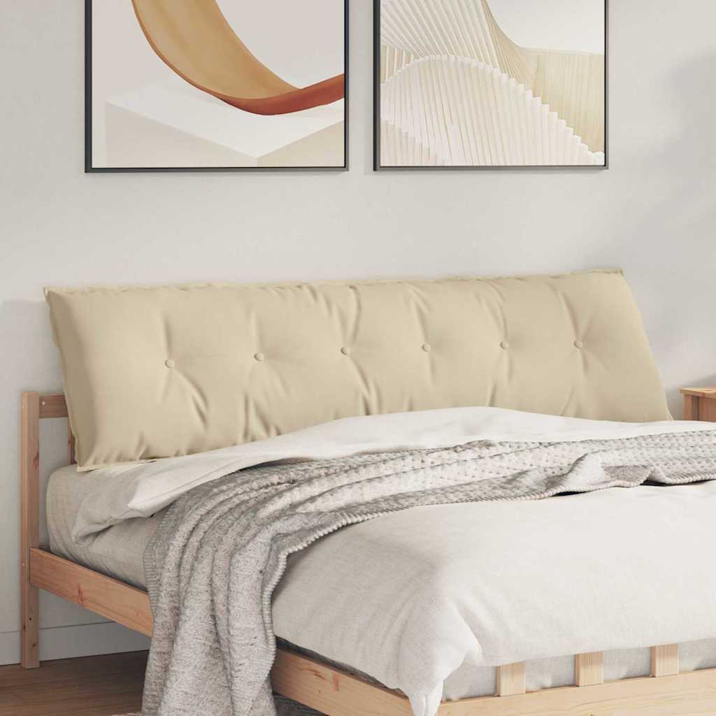 VidaXL coussin de dossier crème 180 x 50 cm tissu microfibre