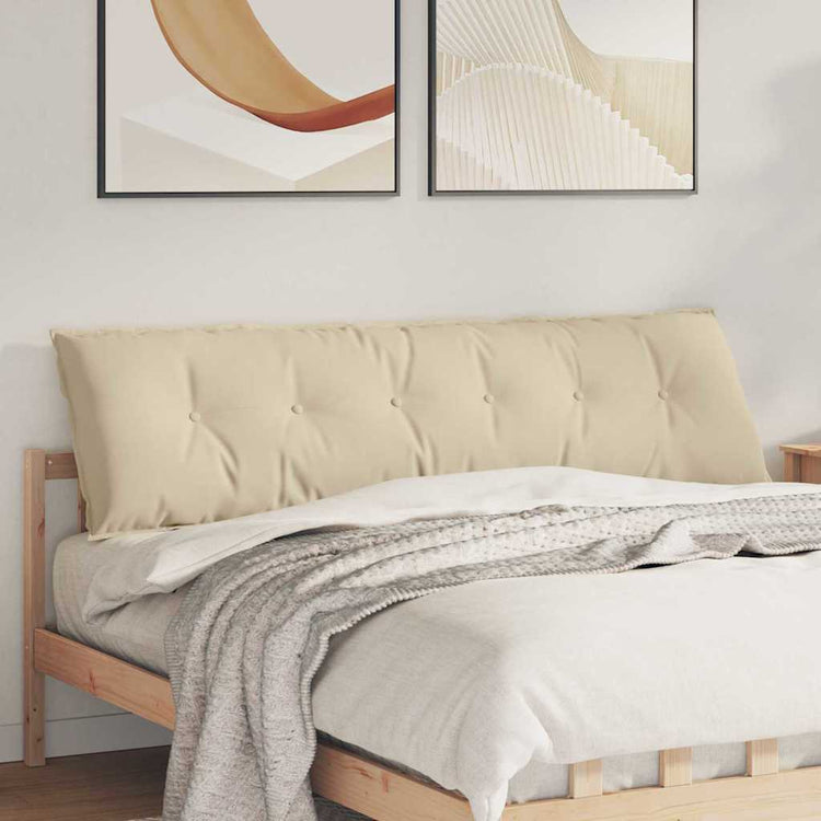 VidaXL coussin de dossier crème 180 x 50 cm tissu microfibre