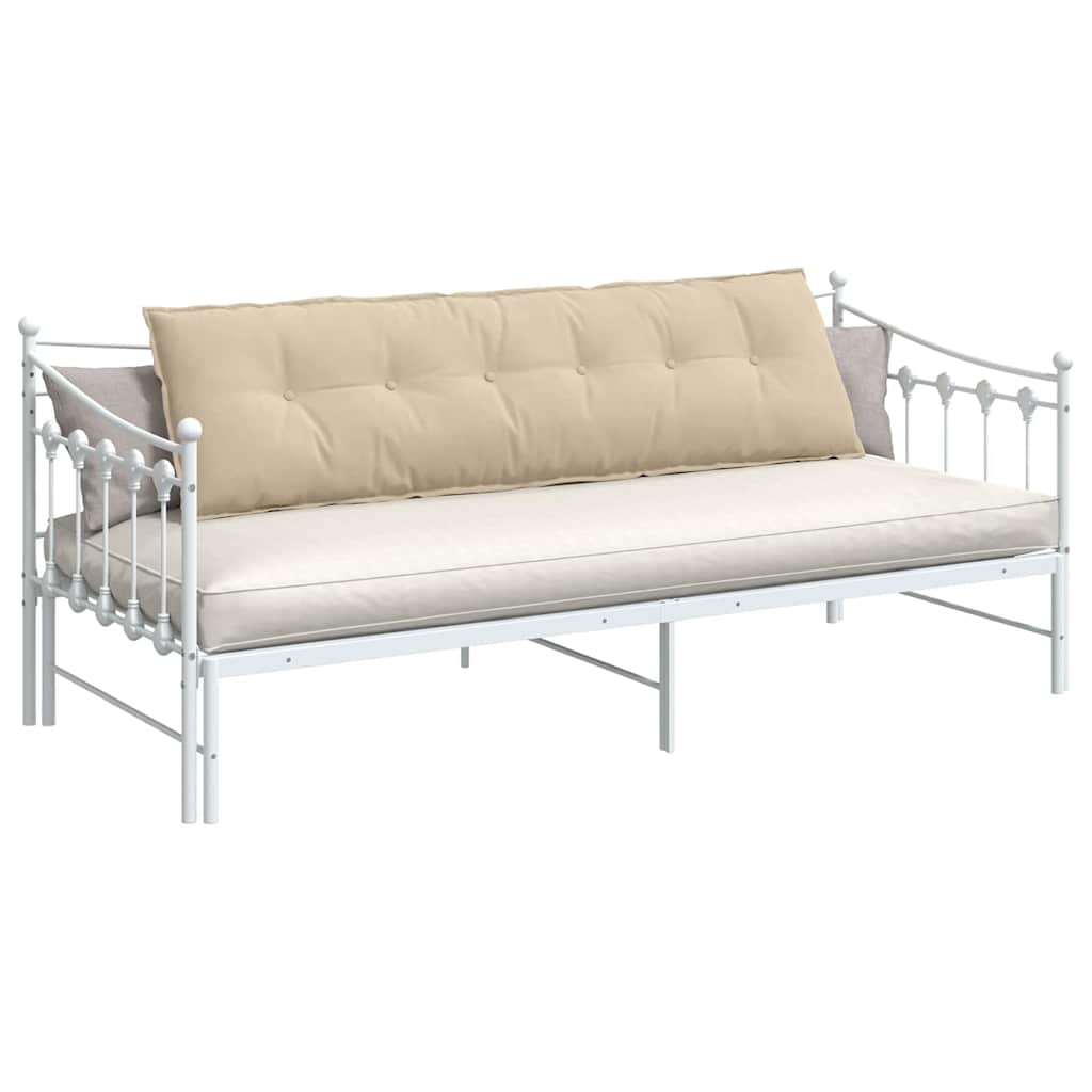 VidaXL coussin de dossier crème 180 x 50 cm tissu microfibre