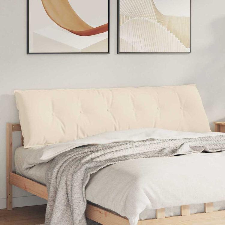 VidaXL coussin de dossier beige 180 x 50 cm tissu microfibre