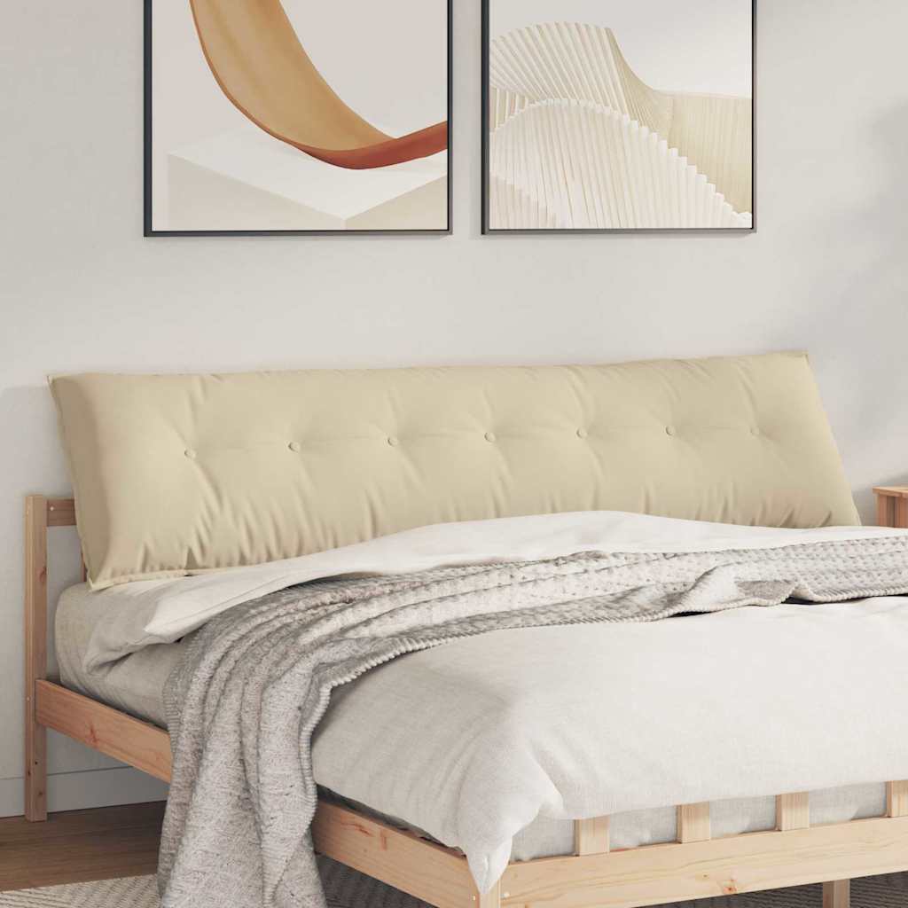 VidaXL coussin de dossier crème 200 x 50 cm tissu microfibre
