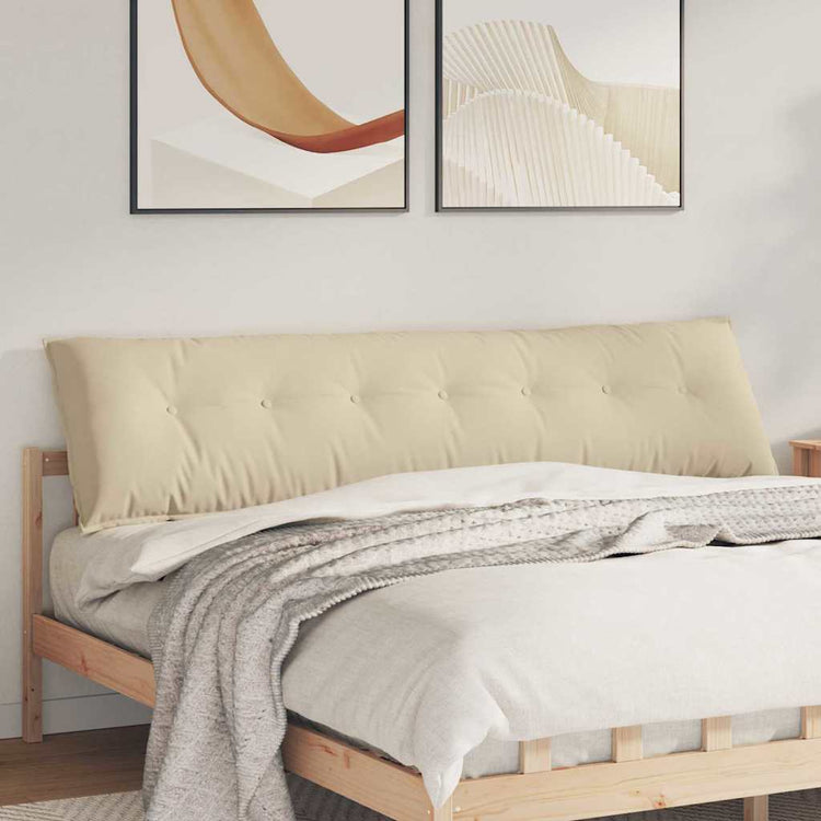 VidaXL coussin de dossier crème 200 x 50 cm tissu microfibre