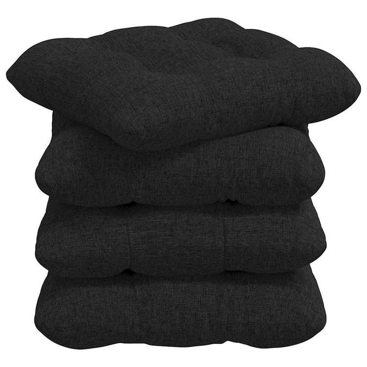 VidaXL coussins de siège 4 pcs noir 40 x 40 x 12 cm tissu