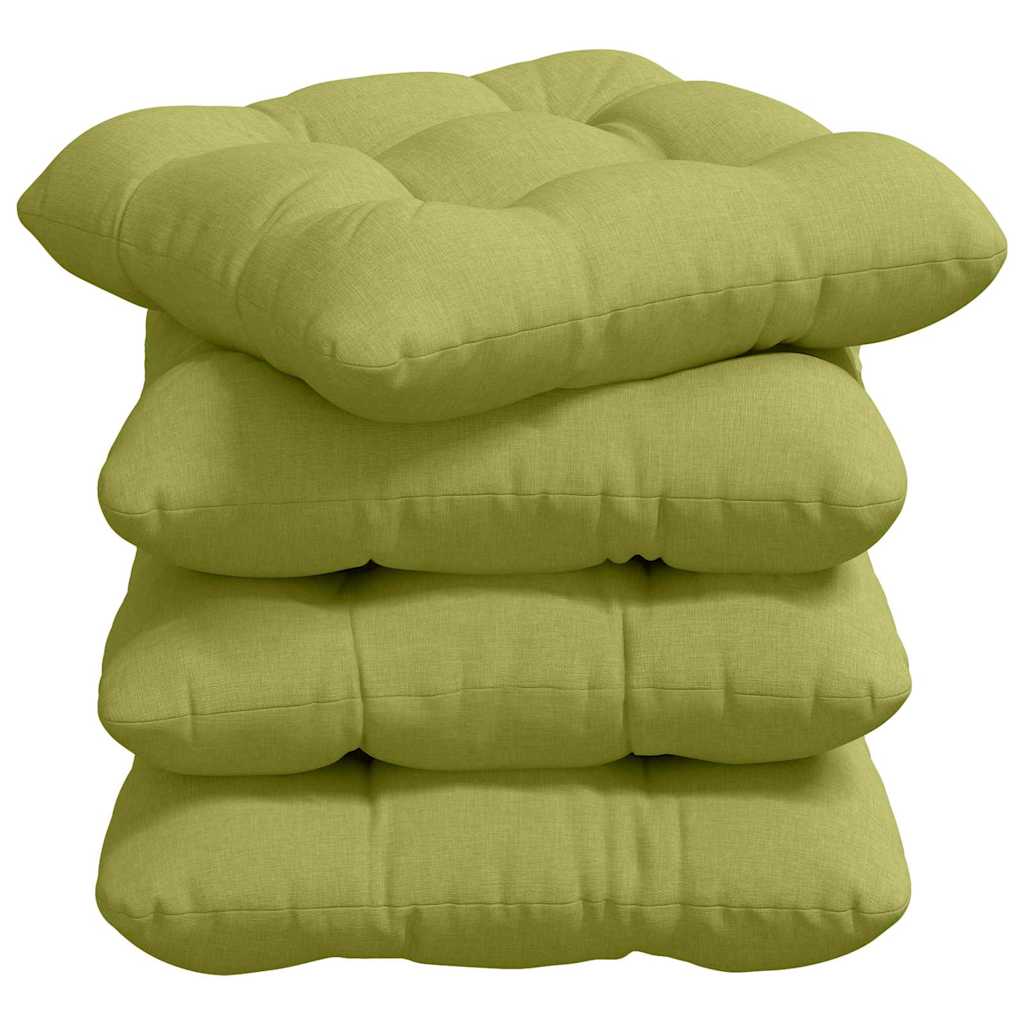 VidaXL coussins de siège 4 pcs tissu vert clair 40 x 40 x 12 cm
