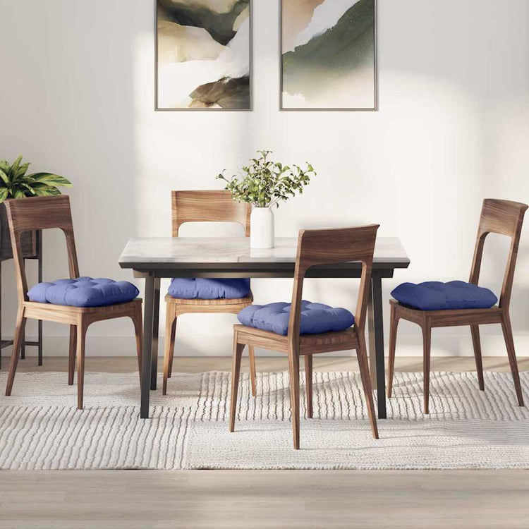 VidaXL coussins de siège 4 pcs jeans bleu 40 x 40 x 12 cm tissu
