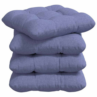 VidaXL coussins de siège 4 pcs jeans bleu 40 x 40 x 12 cm tissu