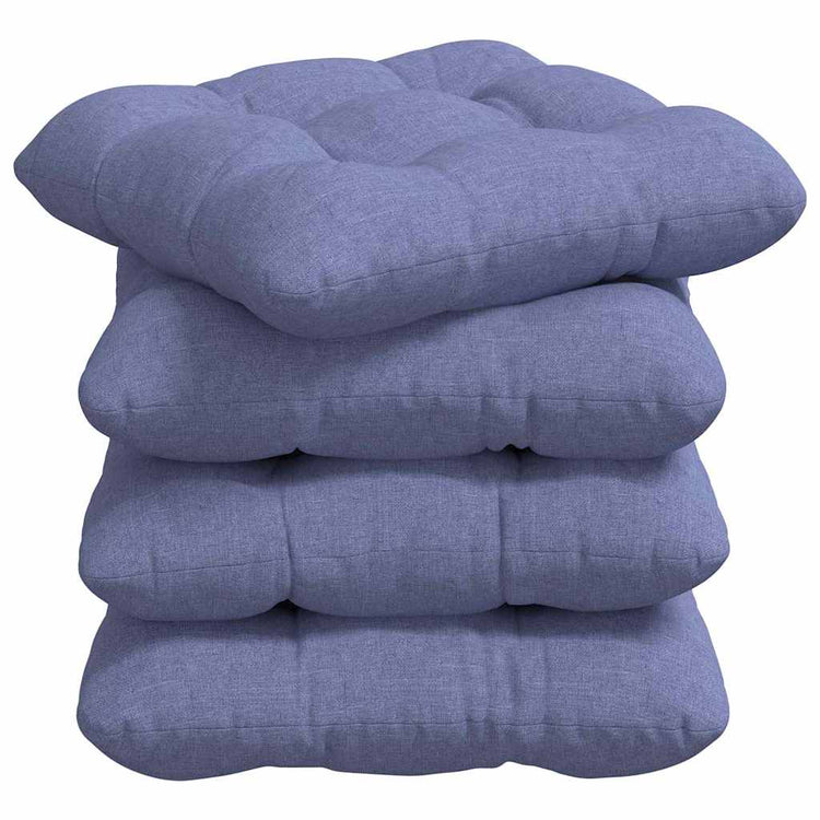 VidaXL coussins de siège 4 pcs jeans bleu 40 x 40 x 12 cm tissu