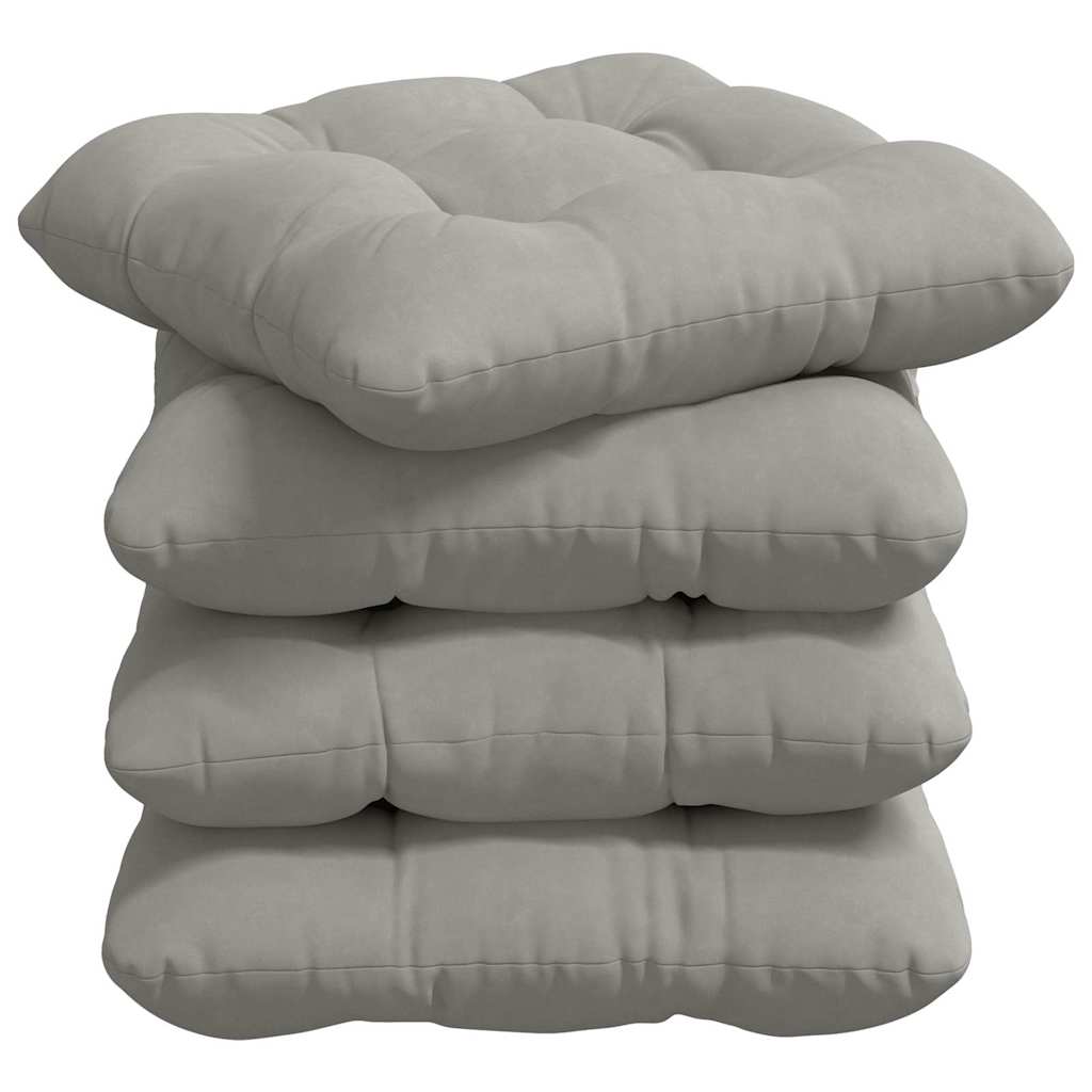 Vidaxx coussins d'assise 4 pcs gris clair 40 x 40 cm tissu microfibre