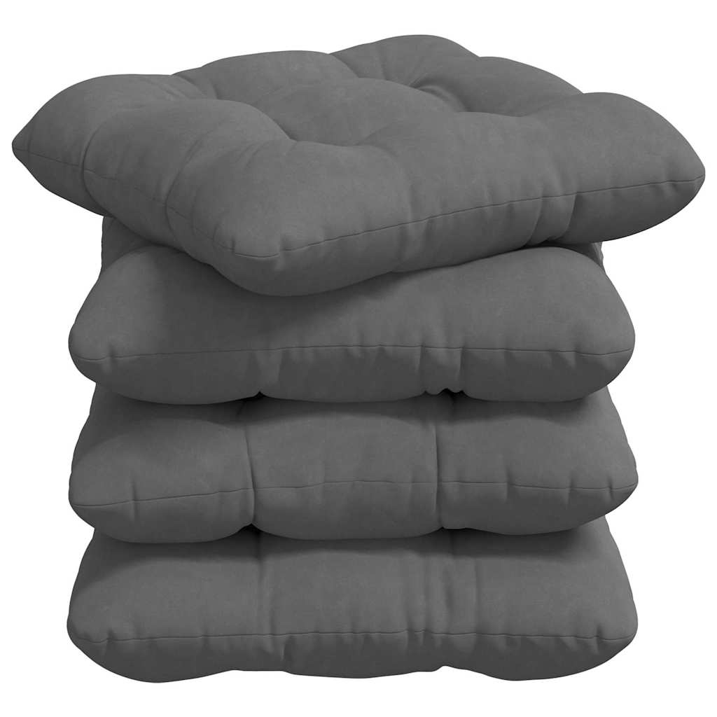 Vidaxx coussins d'assise 4 pcs gris foncé 40 x 40 cm tissu microfibre