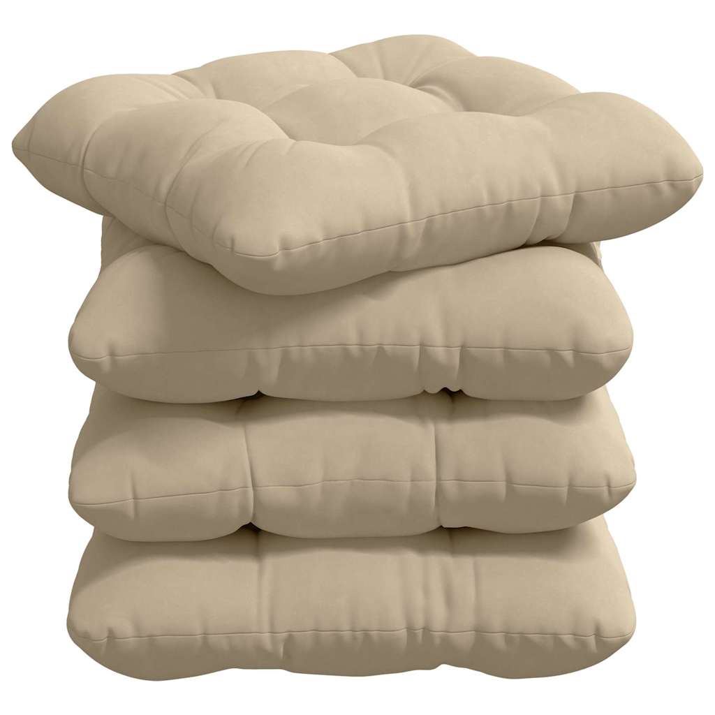 VidaXL coussins de siège 4 pcs crème 40 x 40 cm tissu microfibre