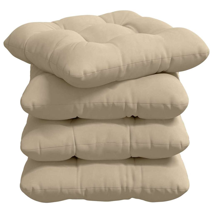 VidaXL coussins de siège 4 pcs crème 40 x 40 cm tissu microfibre