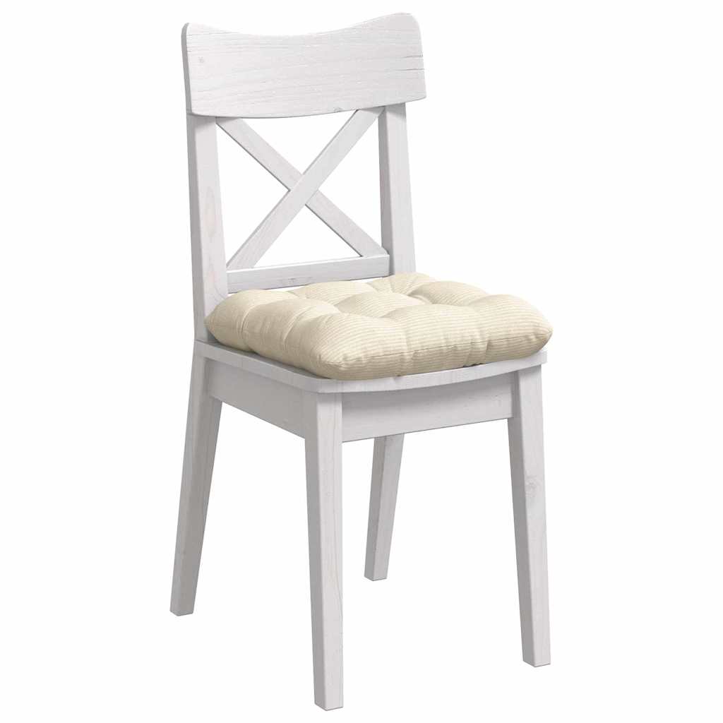 VidaXL coussins de siège 4 pcs crème 40 x 40 cm tissu coton