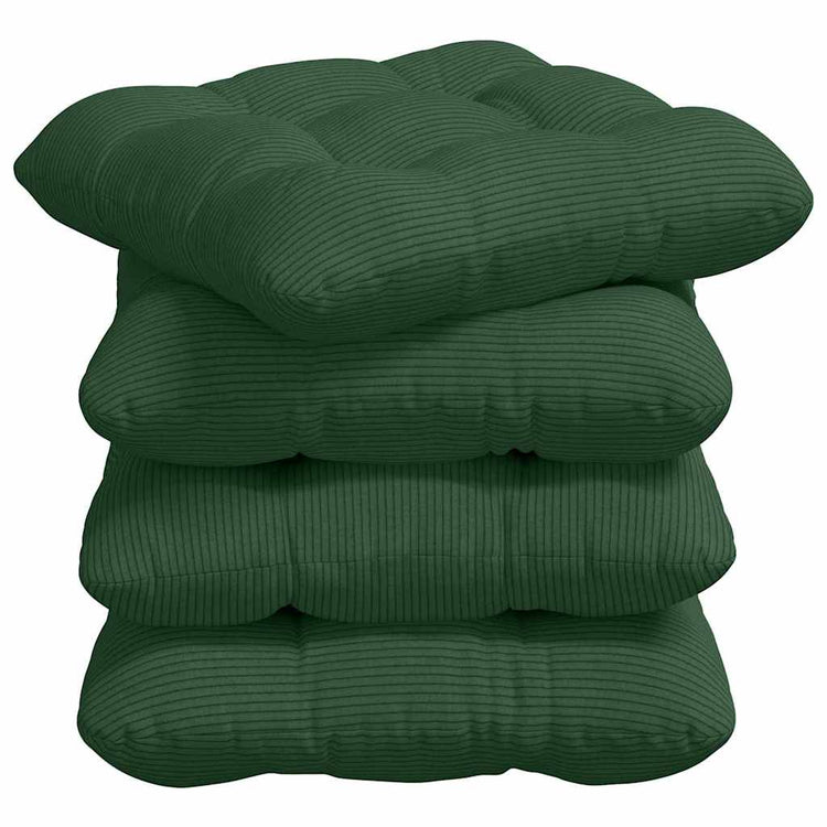 VidaXL coussins de siège 4 pcs vert foncé 40 x 40 cm tissu en coton