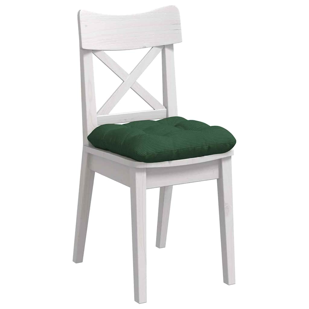 VidaXL coussins de siège 4 pcs vert foncé 40 x 40 cm tissu en coton