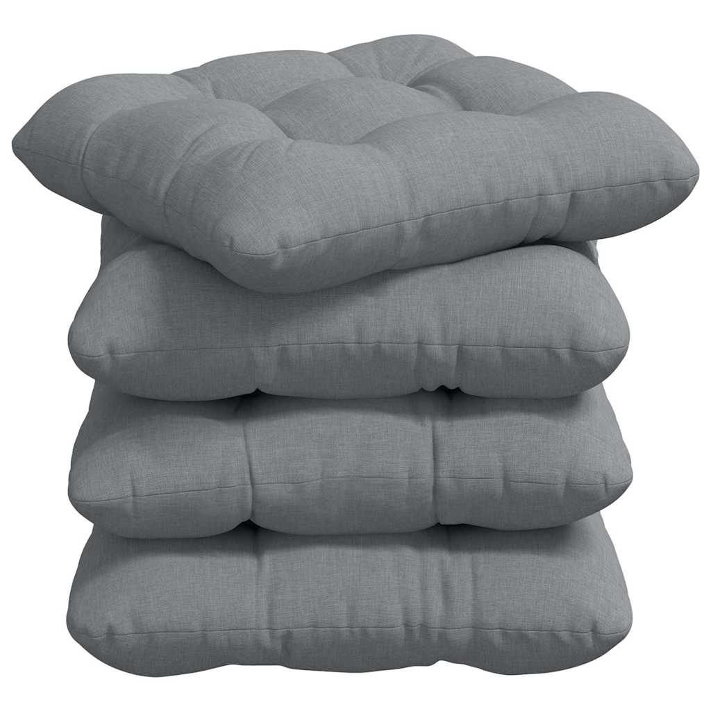 VidaXL coussins de siège 4 pcs gris clair 45 x 45 x 12 cm tissu