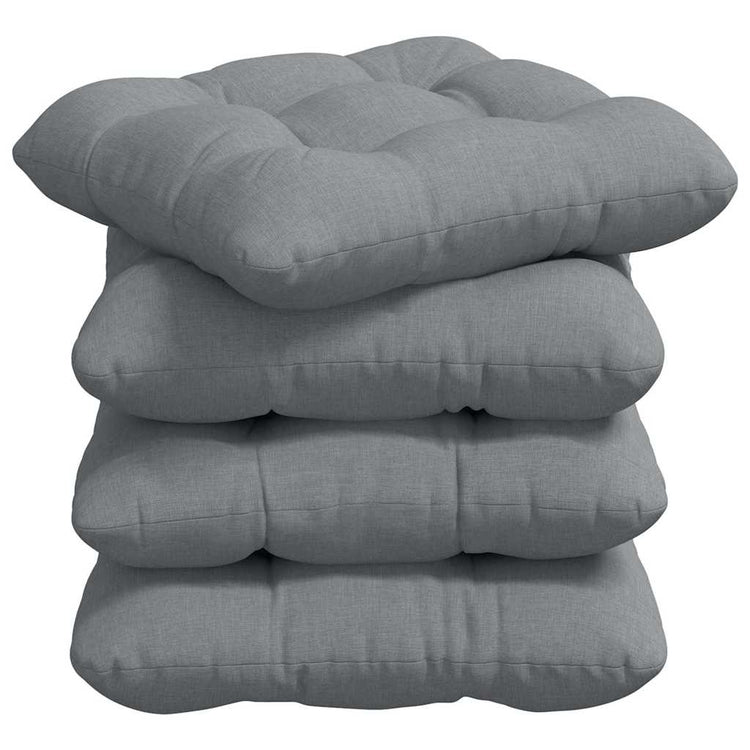 VidaXL coussins de siège 4 pcs gris clair 45 x 45 x 12 cm tissu