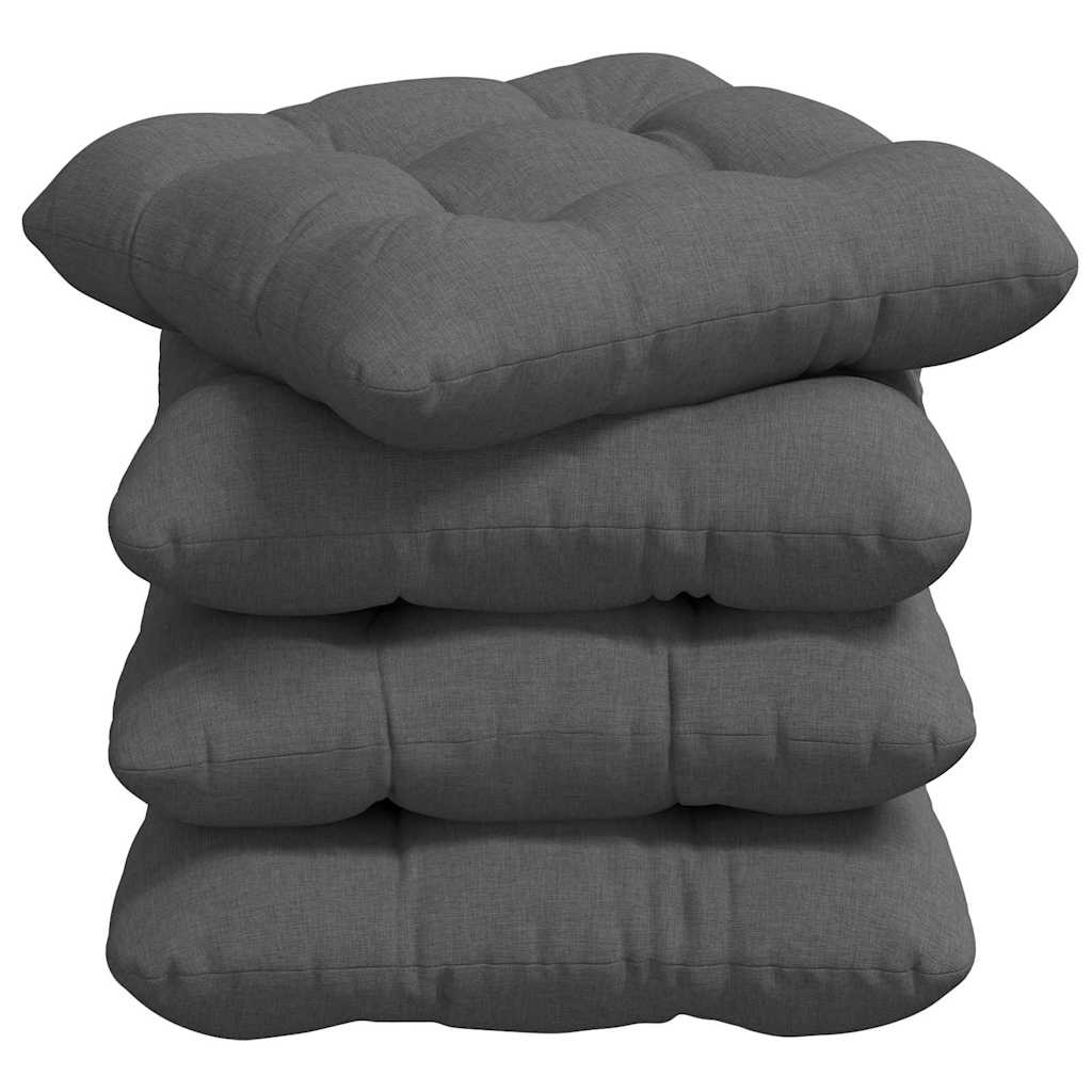 Vidaxx coussins de siège 4 pcs gris foncé 45 x 45 x 12 cm tissu