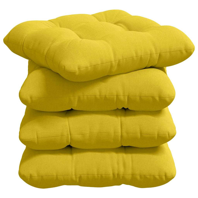 Vidaxl coussins de siège 4 pcs jaune clair 45 x 45 x 12 cm tissu